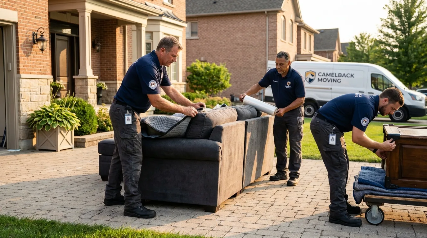 Large estate moving crew wrapping furniture in Seward, AK
